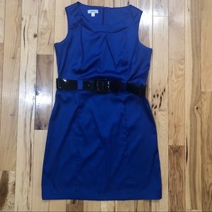 * Dressbarn dress size 16 cobalt blue/black belt